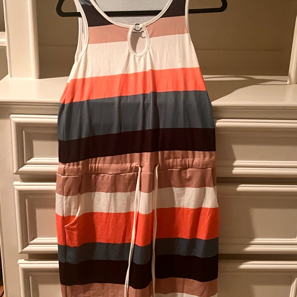 Striped Sleeveless Dress with Pockets